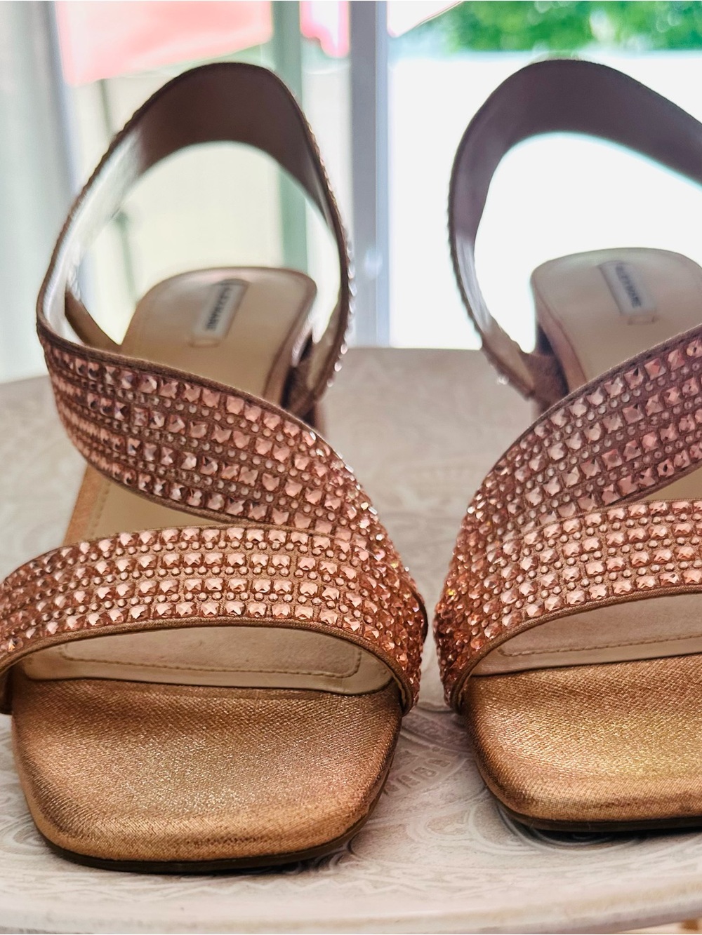 Alex Marie Rose Gold Crystal Slingback Sandals - Picture 4 of 7